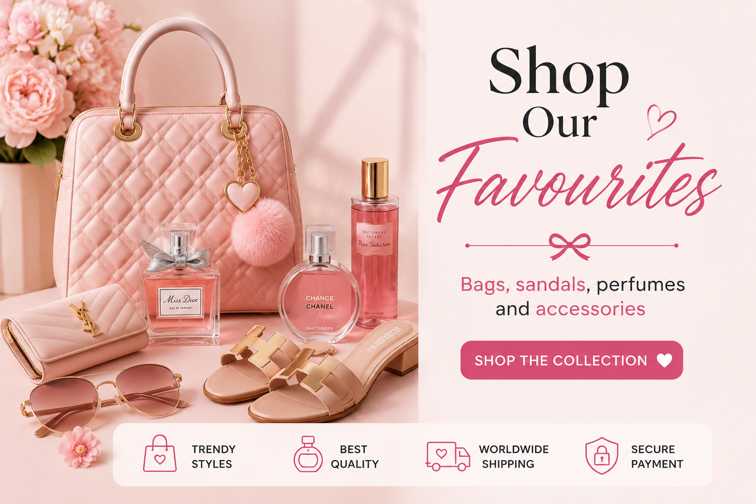 Cute and Gurly bags, sandals, perfumes and accessories