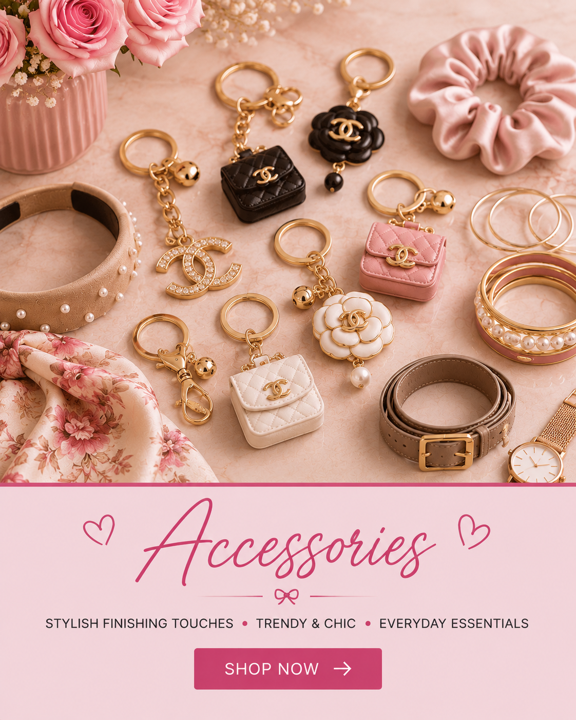 Cute and Gurly accessories and keychains collection